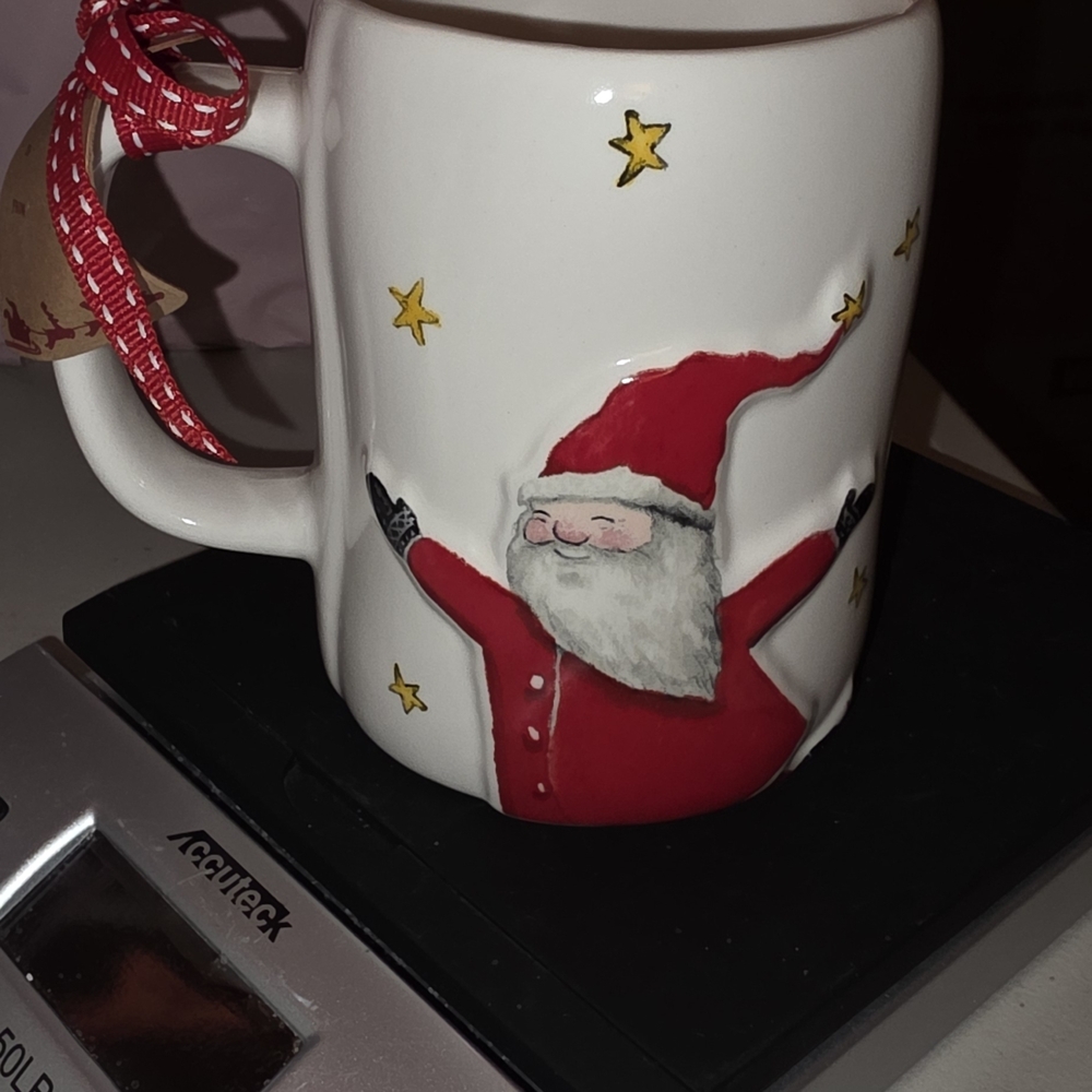 Rae Dunn Red and White Santa Mug